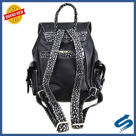 Vegan Leather Mini Backpack Purse Set with Matching Wallet, Gothic Punk Style